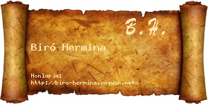 Biró Hermina névjegykártya